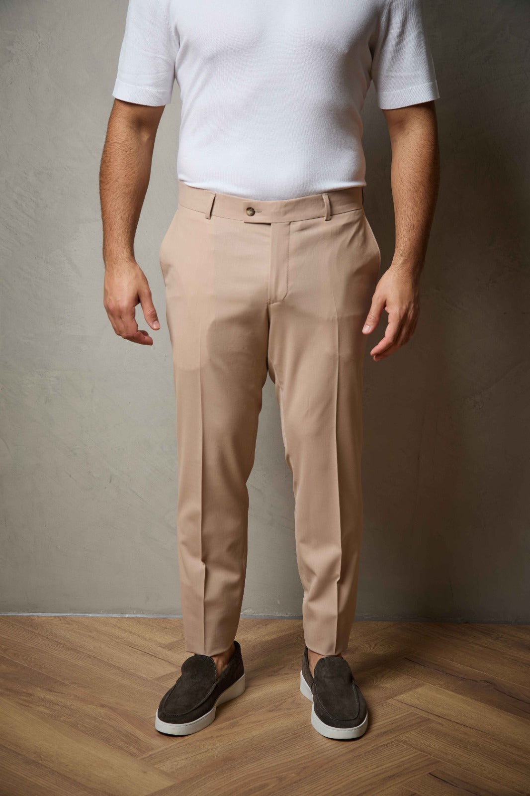Cream Tailored Two Piece Wool Suit