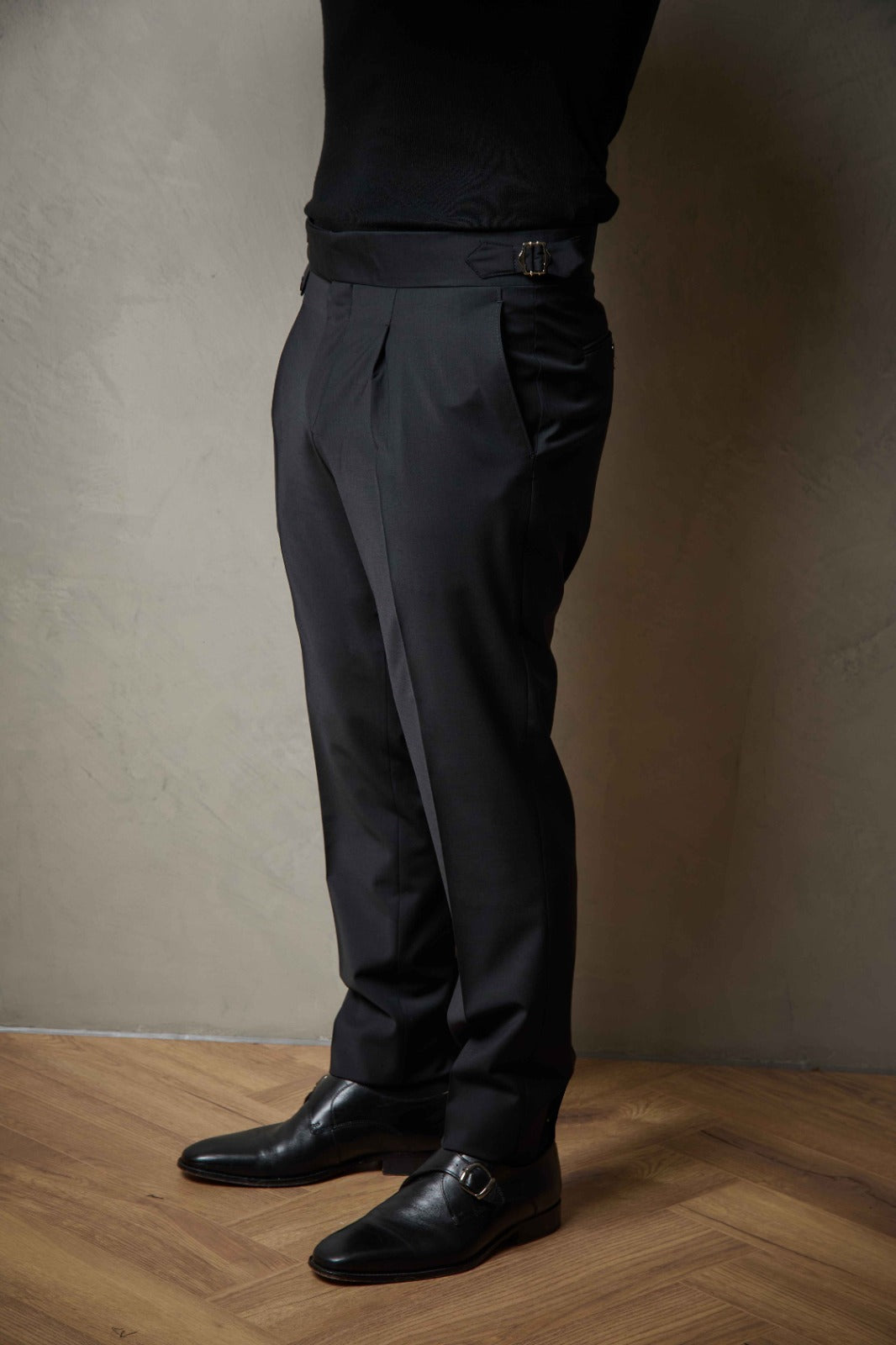 Black Tailored Double Breasted Wool Suit