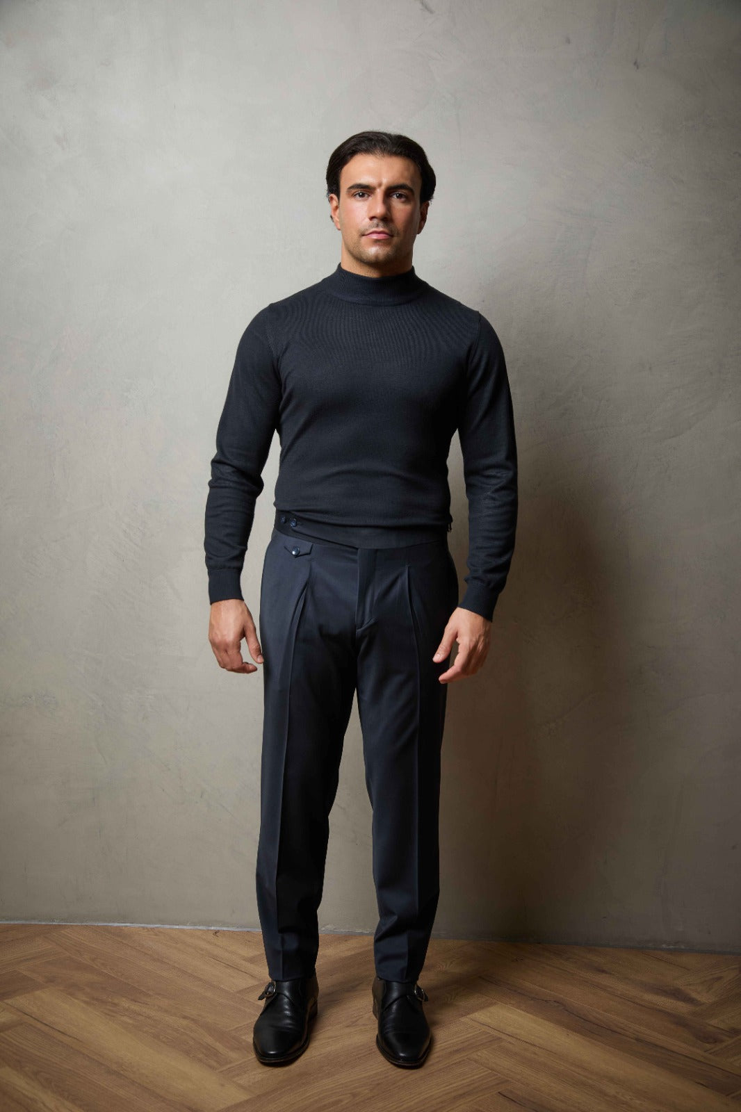 Navy Tailored Double Breasted Wool Suit