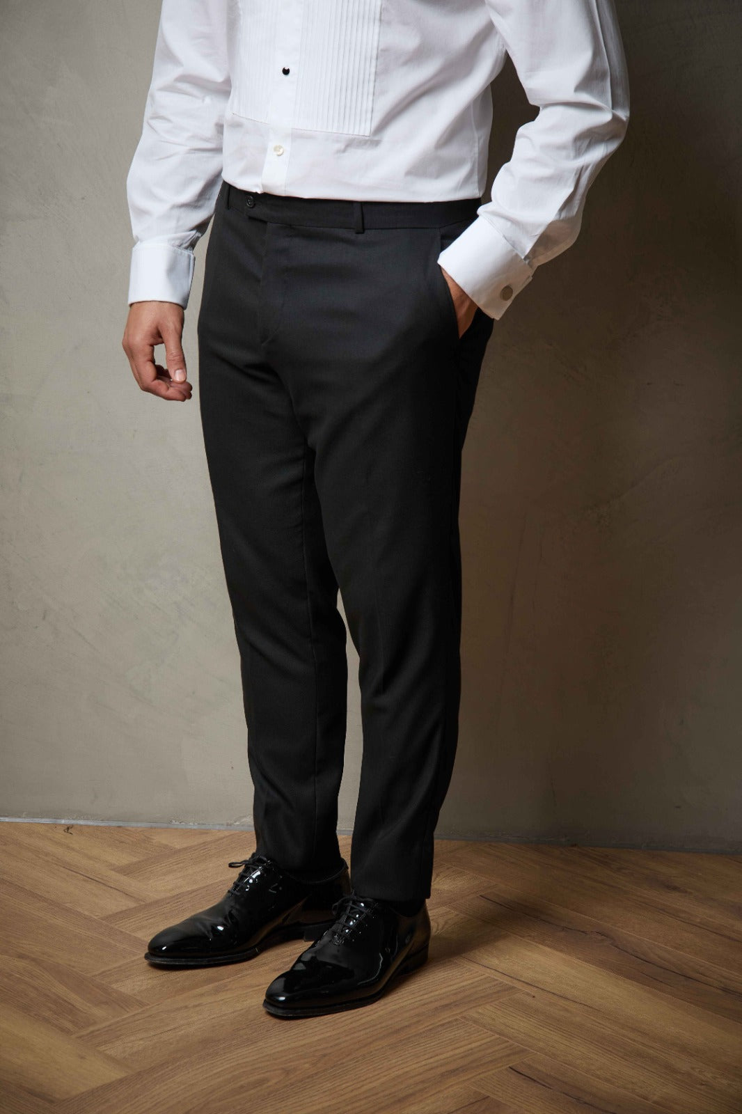 Black Tuxedo Tailored Double Breasted Wool Suit